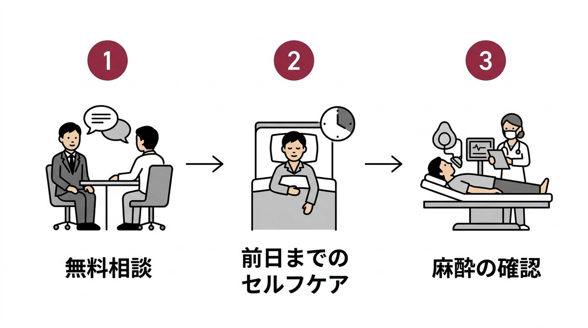 ゴリラクリニック 都度払いを始める流れ3ステップ